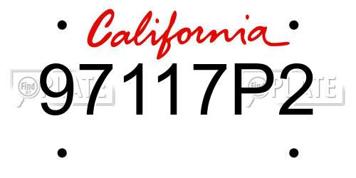97117P2 California License Plate