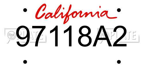 97118A2 California License Plate