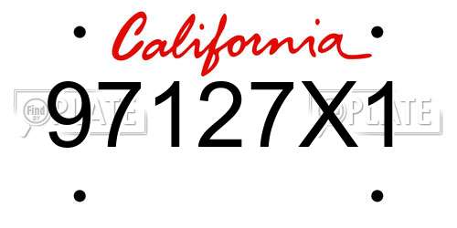 97127X1 California License Plate