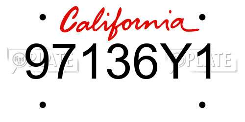 97136Y1 California License Plate