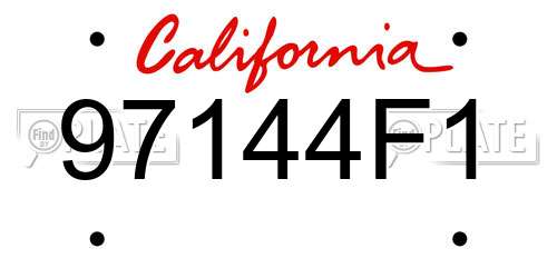 97144F1 California License Plate