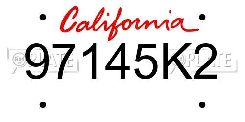 97145K2 California License Plate