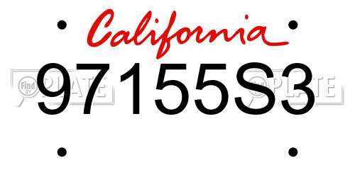 97155S3 California License Plate