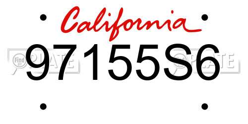 97155S6 California License Plate