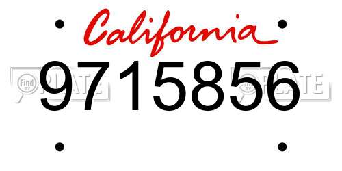 9715856 California License Plate