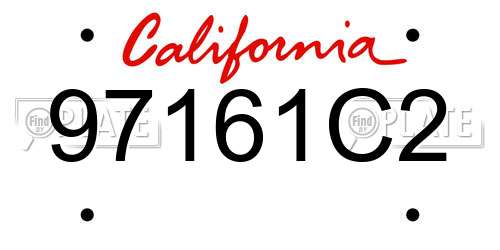 97161C2 California License Plate