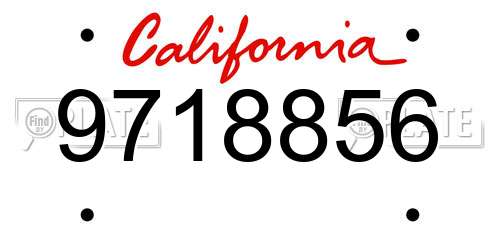 9718856 California License Plate
