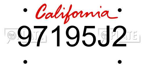 97195J2 California License Plate