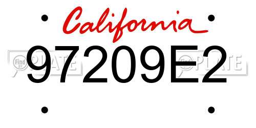 97209E2 California License Plate