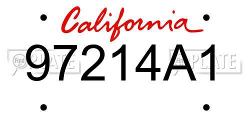 97214A1 California License Plate