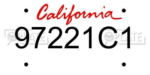 97221C1 California License Plate