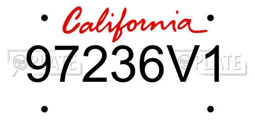 97236V1 California License Plate