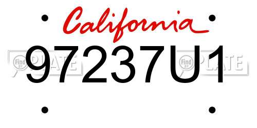 97237U1 California License Plate