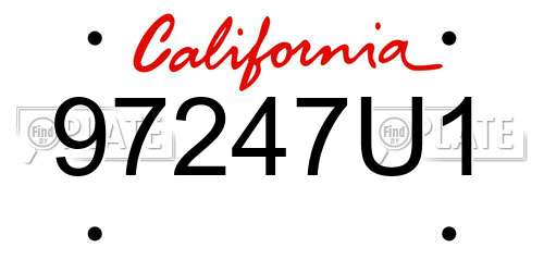 97247U1 California License Plate
