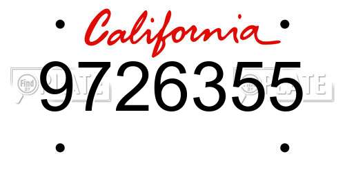 9726355 California License Plate