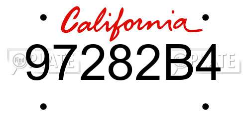 97282B4 California License Plate