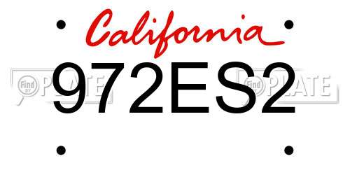 972ES2 California License Plate