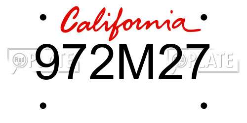 972M27 California License Plate