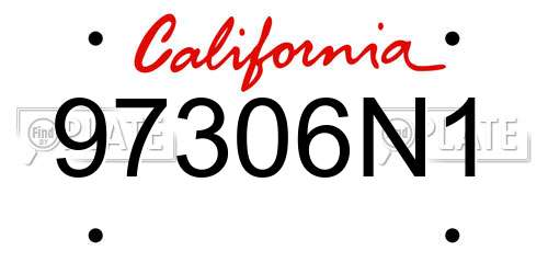 97306N1 California License Plate