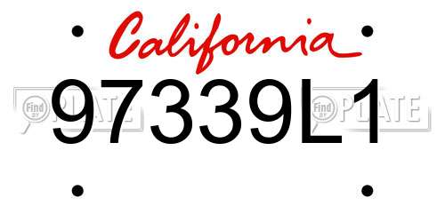 97339L1 California License Plate