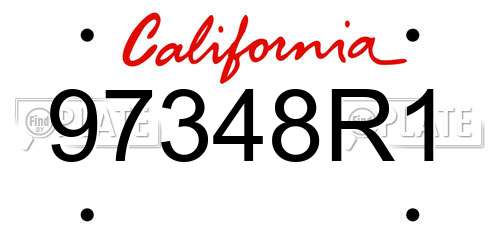 97348R1 California License Plate