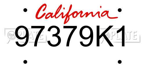 97379K1 California License Plate