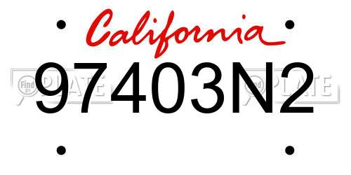 97403N2 California License Plate