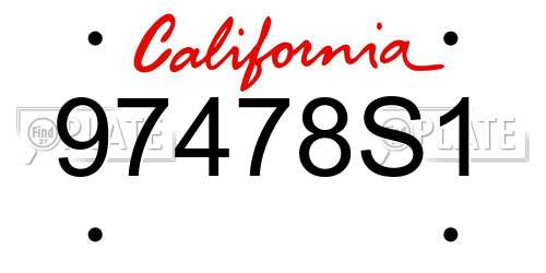 97478S1 California License Plate