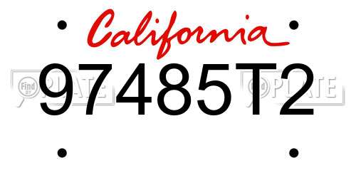 97485T2 California License Plate