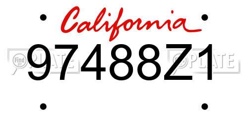 97488Z1 California License Plate