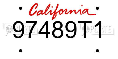 97489T1 California License Plate