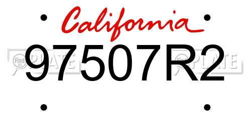 97507R2 California License Plate