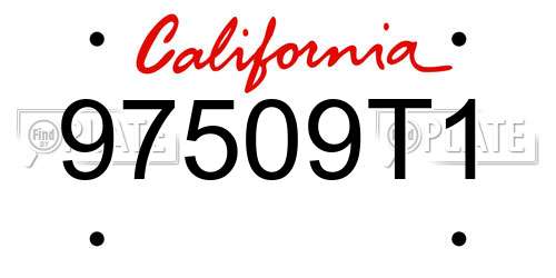 97509T1 California License Plate