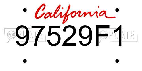 97529F1 California License Plate