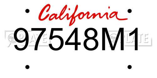 97548M1 California License Plate