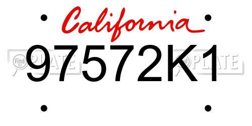 97572K1 California License Plate