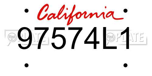 97574L1 California License Plate
