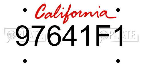 97641F1 California License Plate