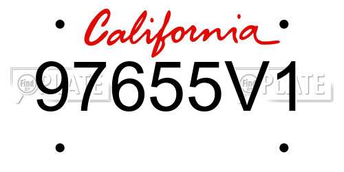 97655V1 California License Plate