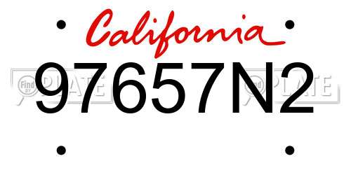 97657N2 California License Plate