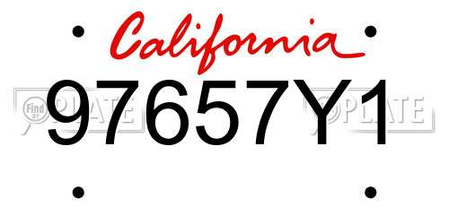 97657Y1 California License Plate