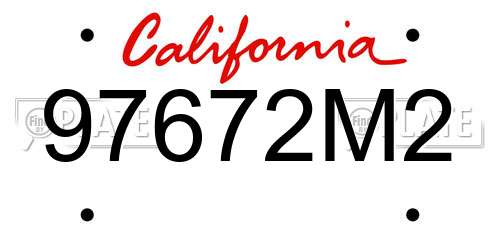 97672M2 California License Plate