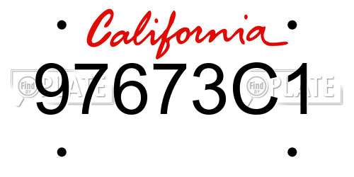 97673C1 California License Plate