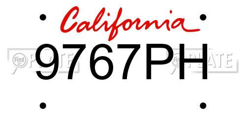 9767PH California License Plate