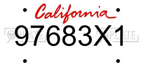 97683X1 California License Plate