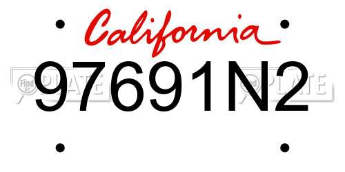 97691N2 California License Plate