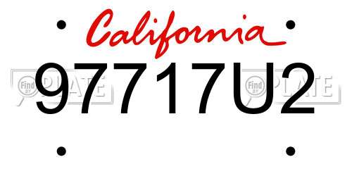 97717U2 California License Plate