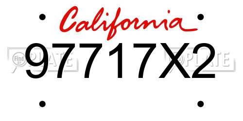 97717X2 California License Plate