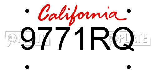 9771RQ California License Plate