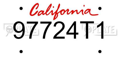 97724T1 California License Plate